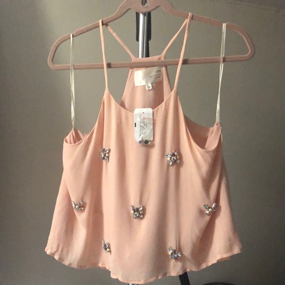 JOA Los Angeles - M - Embellished Pink Blouse